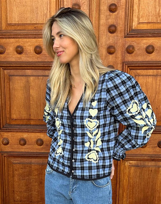 Fran Bluse - Blue Checks